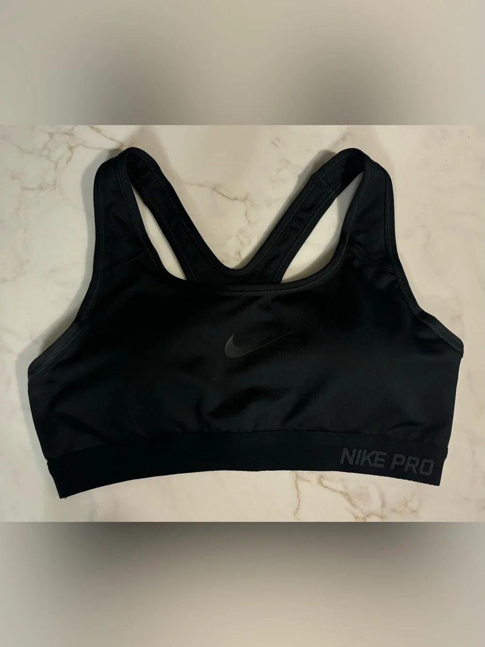 Nike Pro Black Medium-Support Racerback Sports Bra, size Small